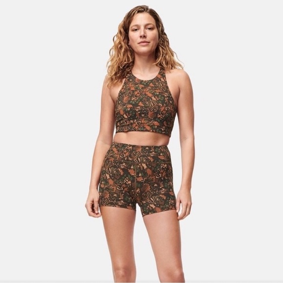 Outdoor Voices Abstract Floral Sports Bra Crop Top - Picture 2 of 7